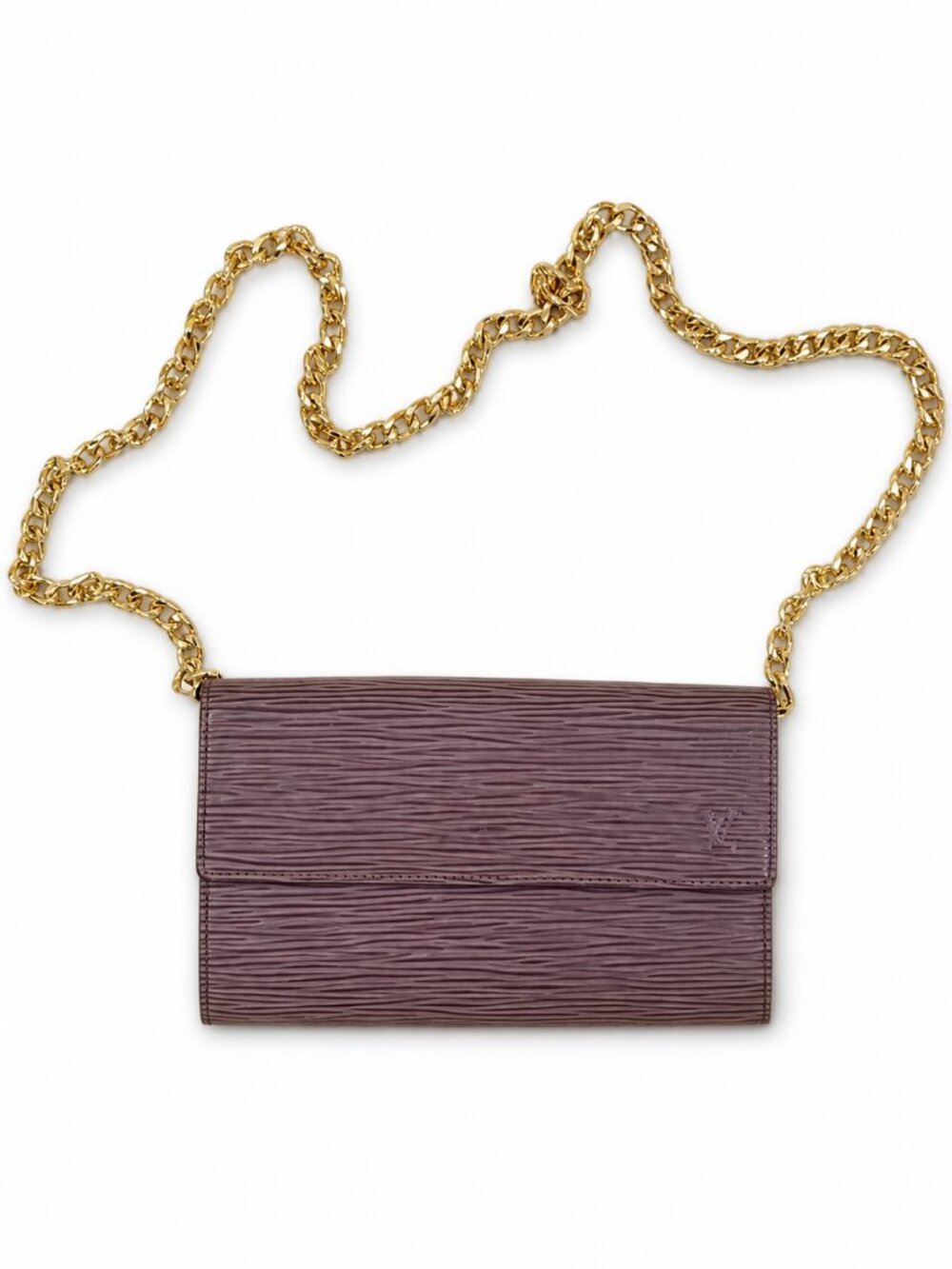 Louis Vuitton Lavender Epi Leather Wallet w/ Chain